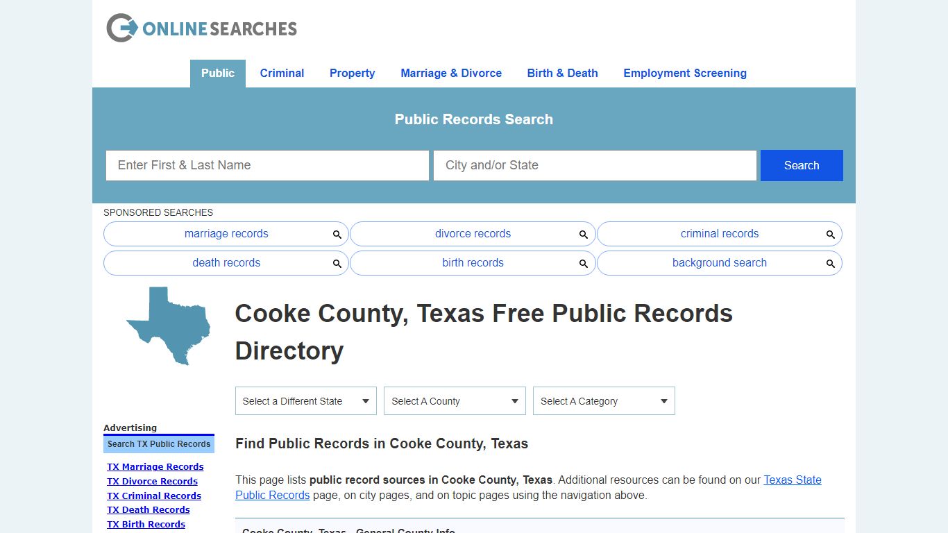 Cooke County, Texas Public Records Directory - OnlineSearches.com